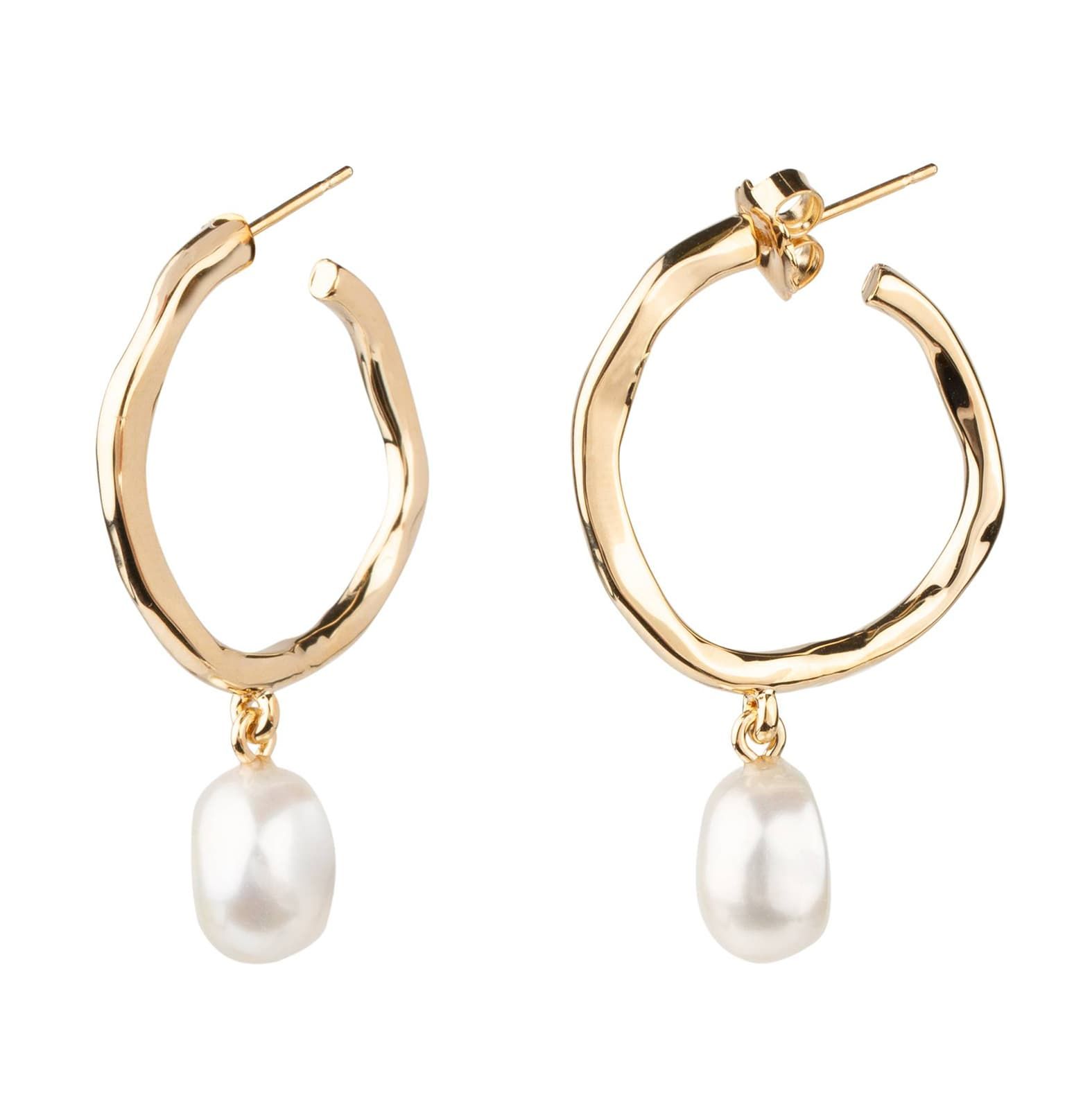 Pendientes Aro Chapados y Perlas