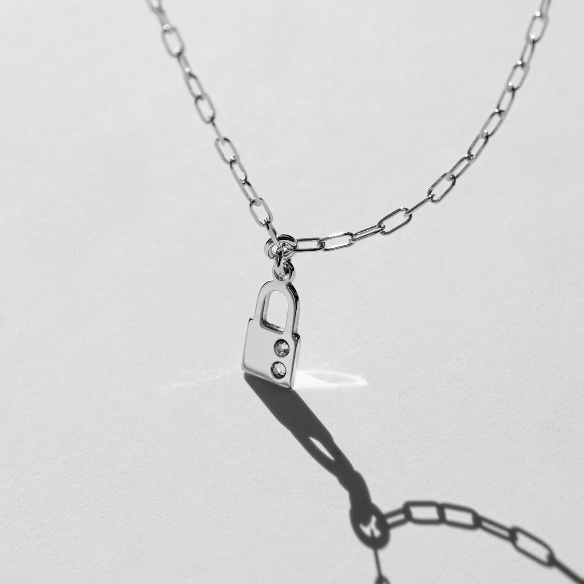 Collar Candado Plata - Imagen 2