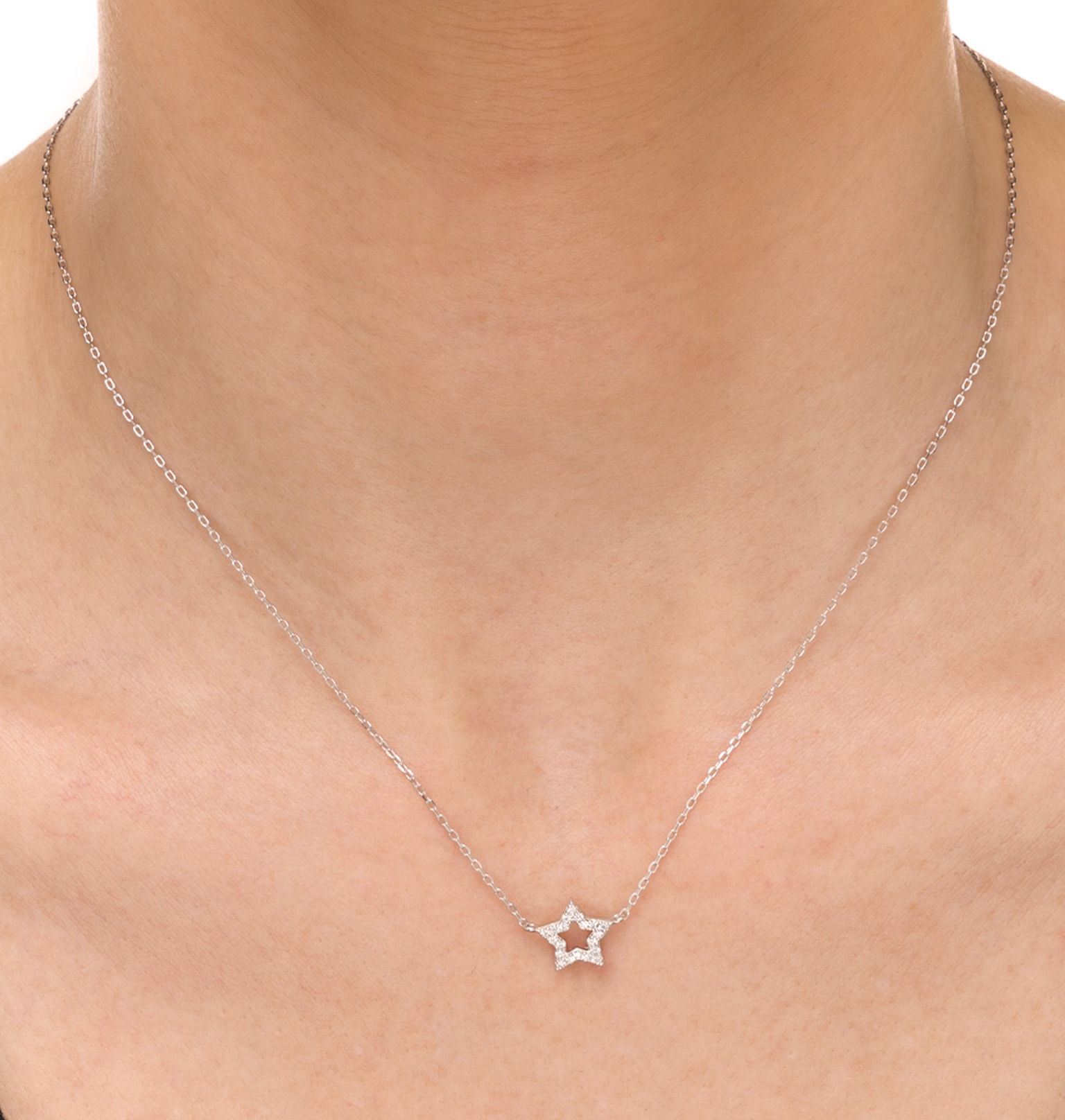 Collar Plata Rodiada Estrella con Circonitas - Imagen 2