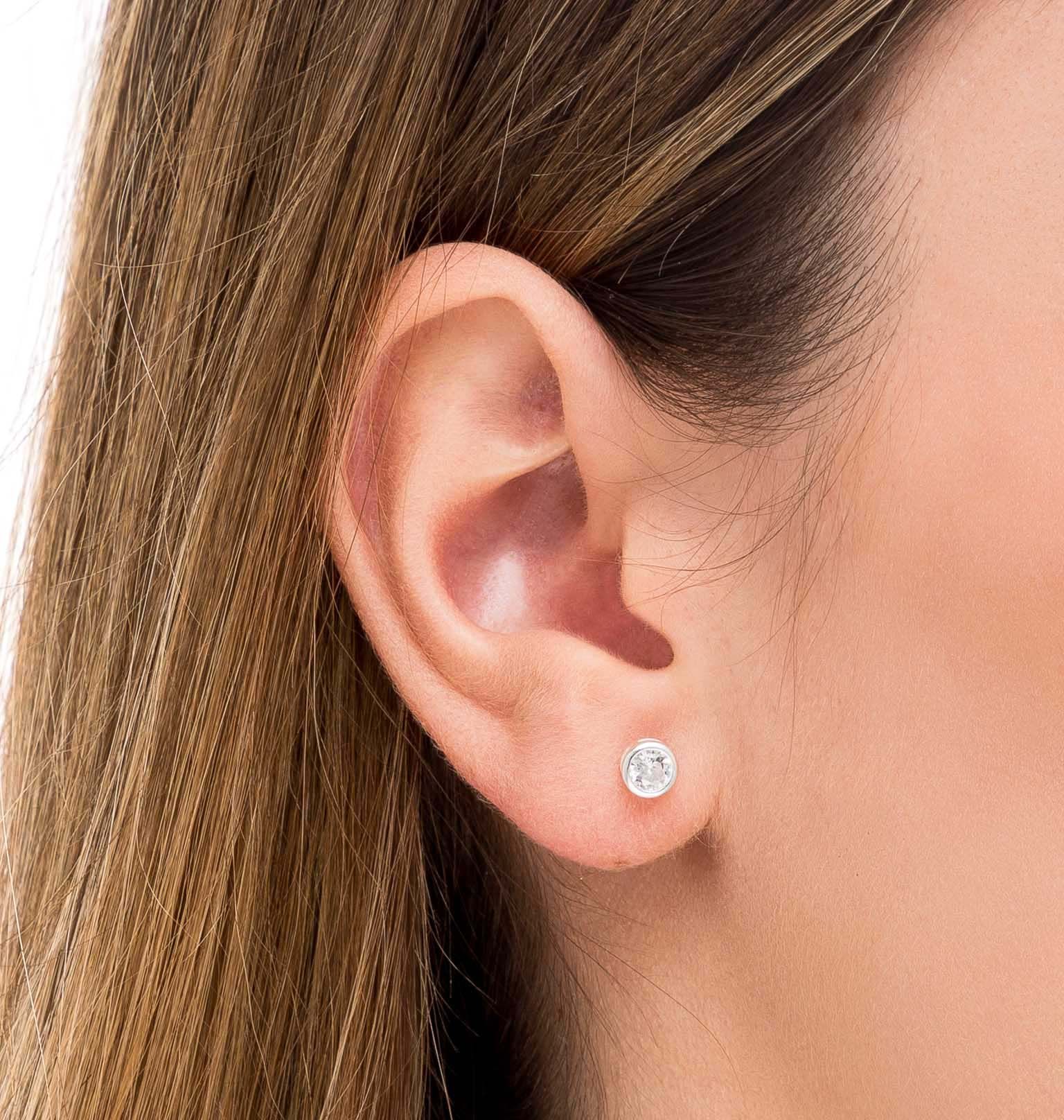 Pendiente Circonita 4 mm - Imagen 2