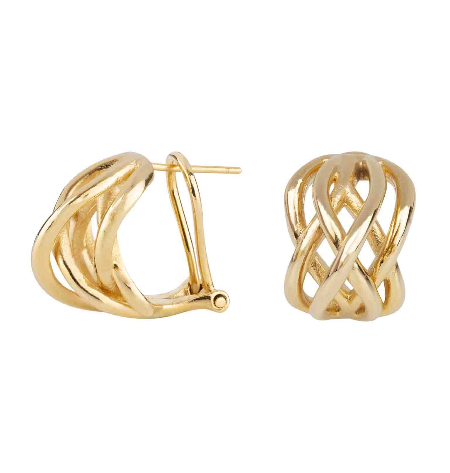 Pendiente Trenza Chapado