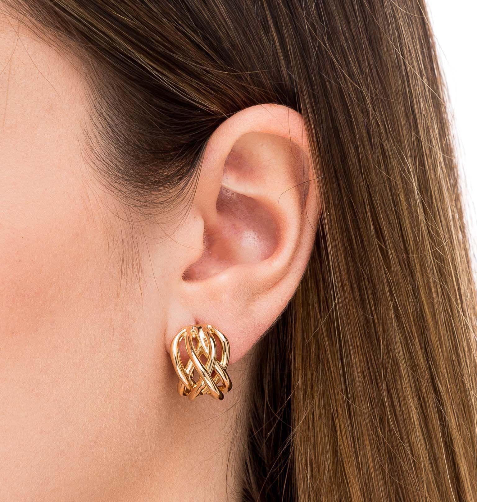 Pendiente Trenza Chapado - Imagen 2