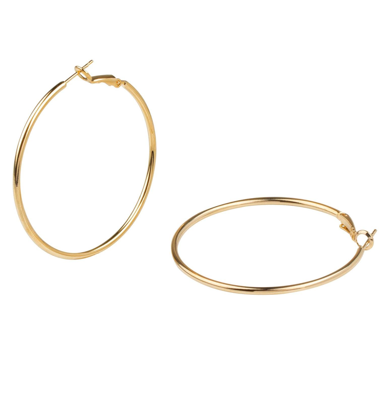 Pendientes de Aro Chapado en Oro 18 Kt 60 x 2 mm