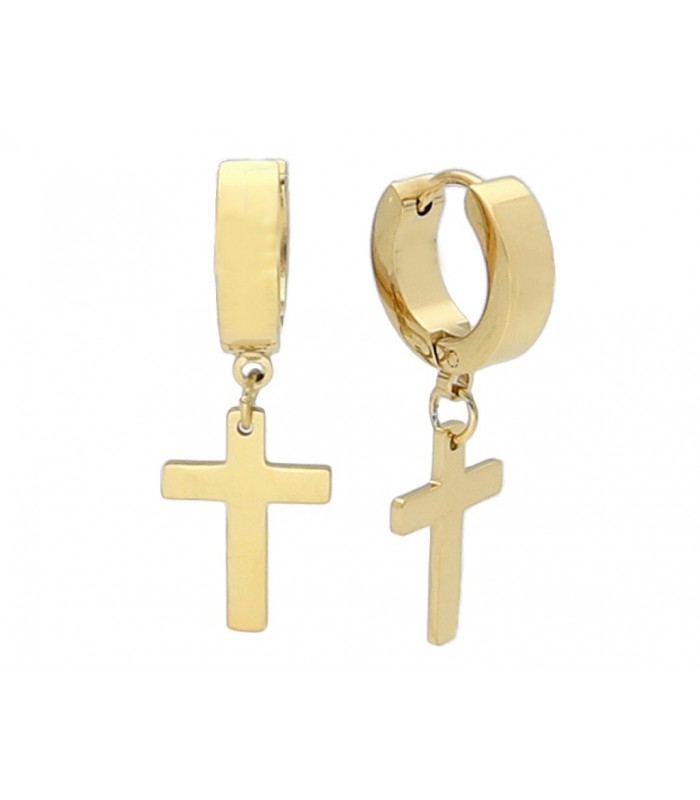 Aro Acero con Cruz Dorada