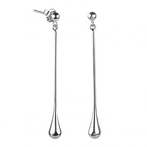 Pendientes largos Chapado en Plata gotas