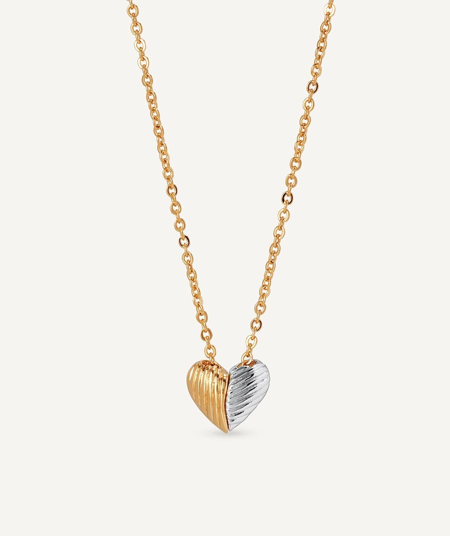 colgante corazon bicolor