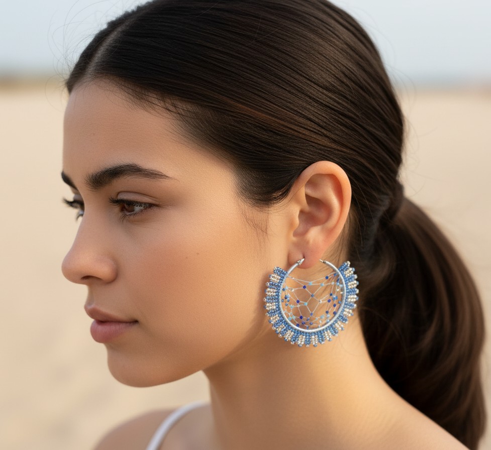 Pendientes Atrapasueños Azul