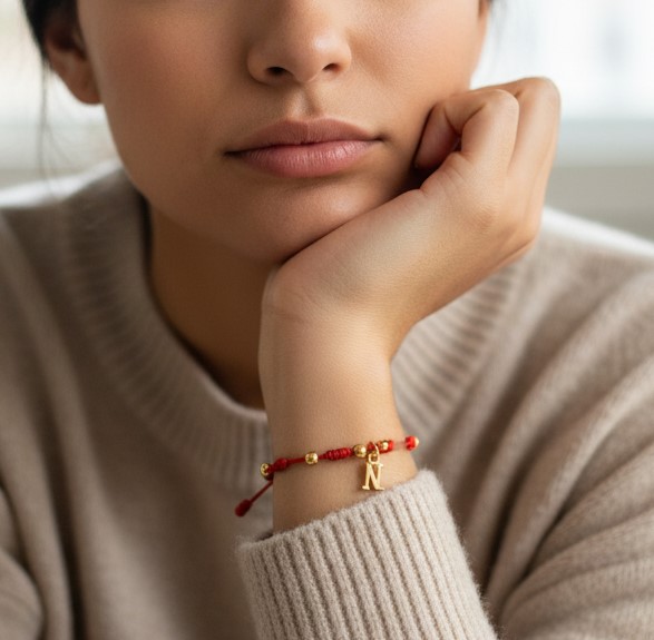 Pulsera Franciscana Rojo Inicial Chapada - Imagen 2