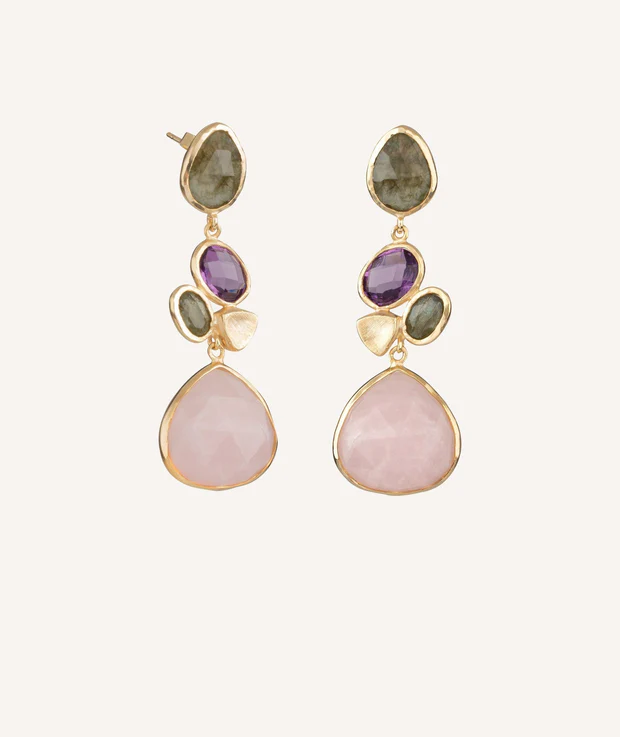 Pendientes piedras natuales